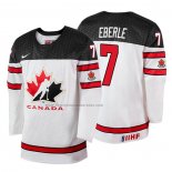 Camiseta Hockey Canada Jordan Eberle 2018 IIHF World Championship Jugador Blanco