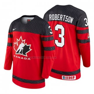 Camiseta Hockey Canada Matthew Robertson 2018 IIHF World Championship Jugador Rojo