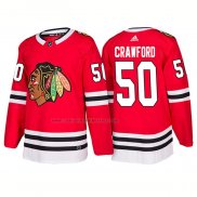 Camiseta Hockey Chicago Blackhawks Corey Crawford Primera 2018 Rojo