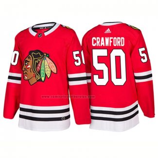 Camiseta Hockey Chicago Blackhawks Corey Crawford Primera 2018 Rojo