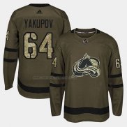 Camiseta Hockey Colorado Avalanche Nail Yakupov 2018 Salute To Service Verde Militar