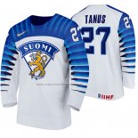 Camiseta Hockey Finlandia Kristian Tanus Primera 2020 IIHF World Junior Championship Blanco