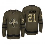 Camiseta Hockey Florida Panthers Vincent Trocheck 2018 Salute To Service Verde Militar