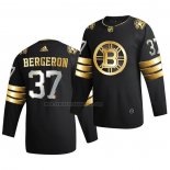 Camiseta Hockey Golden Edition Boston Bruins Patrice Bergeron Limited Autentico 2020-21 Negro