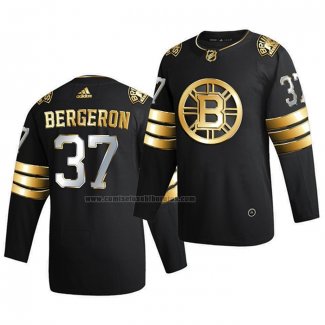 Camiseta Hockey Golden Edition Boston Bruins Patrice Bergeron Limited Autentico 2020-21 Negro