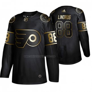 Camiseta Hockey Golden Edition Philadelphia Flyers Eric Lindros Retired Jugador Autentico Negro