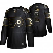 Camiseta Hockey Golden Edition Philadelphia Flyers Mark Howe Retired Jugador Autentico Negro