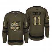 Camiseta Hockey Los Angeles Kings Anze Kopitar 2018 Salute To Service Verde Militar