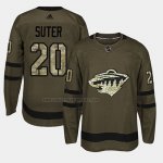 Camiseta Hockey Minnesota Wild Ryan Suter 2018 Salute To Service Verde Militar