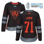 Camiseta Hockey Mujer America del Norte Dylan Larkin Premier 2016 World Cup Negro