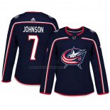 Camiseta Hockey Mujer Columbus Blue Jackets Jack Johnson Autentico Jugador Azul