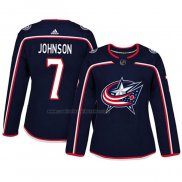 Camiseta Hockey Mujer Columbus Blue Jackets Jack Johnson Autentico Jugador Azul