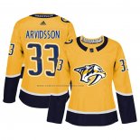 Camiseta Hockey Mujer Nashville Predators Viktor Arvidsson Primera Autentico Jugador Amarillo