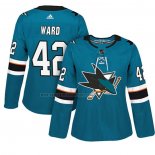 Camiseta Hockey Mujer San Jose Sharks Joel Ward Autentico Jugador Verde