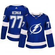 Camiseta Hockey Mujer Tampa Bay Lightning Victor Hedman Autentico Jugador Azul