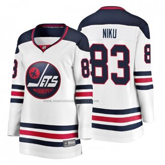 Camiseta Hockey Mujer Winnipeg Jets Sami Niku Heritage Breakaway Blanco