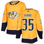 Camiseta Hockey Nashville Predators Pekka Rinne Primera Autentico Amarillo
