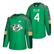 Camiseta Hockey Nashville Predators Ryan Ellis 2018 Dia de San Patricio Verde