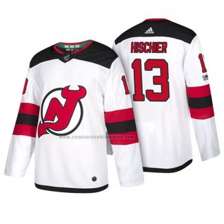 Camiseta Hockey New Jersey Devils Nico Hischier 2018 Blanco
