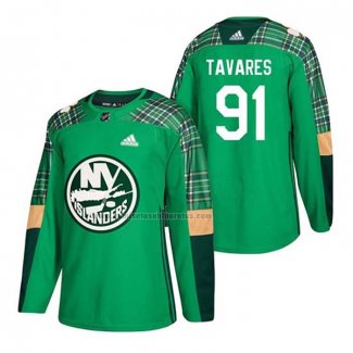Camiseta Hockey New York Islanders John Tavares 2018 Dia de San Patricio Verde