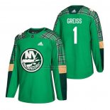 Camiseta Hockey New York Islanders Thomas Greiss 2018 Dia de San Patricio Verde