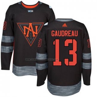 Camiseta Hockey Nino America del Norte Johnny Gaudreau Premier 2016 World Cup Negro
