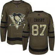 Camiseta Hockey Nino Pittsburgh Penguins Sidney Crosby 2018 Salute To Service Verde Militar