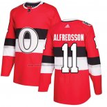 Camiseta Hockey Ottawa Senators Daniel Alfredsson Autentico 2017 100 Classic Rojo