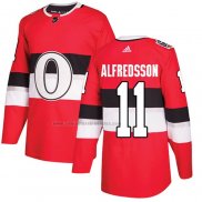 Camiseta Hockey Ottawa Senators Daniel Alfredsson Autentico 2017 100 Classic Rojo