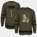 Camiseta Hockey Ottawa Senators Mike Condon 2018 Salute To Service Verde Militar