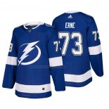 Camiseta Hockey Tampa Bay Lightning Adam Erne Primera Autentico Jugador Azul