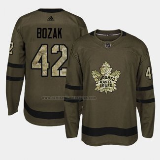 Camiseta Hockey Toronto Maple Leafs Tyler Bozak 2018 Salute To Service Verde Militar