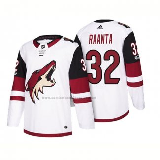 Camiseta Hockey Arizona Coyotes Antti Raanta 2018 Season Centennial Patch Team Road Blanco