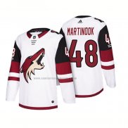 Camiseta Hockey Arizona Coyotes Jordan Martinook 2018 Season Centennial Patch Team Road Blanco