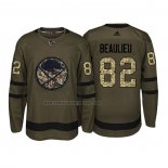 Camiseta Hockey Buffalo Sabres Nathan Beaulieu 2018 Salute To Service Verde Militar