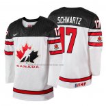 Camiseta Hockey Canada Jaden Schwartz 2018 IIHF World Championship Jugador Blanco