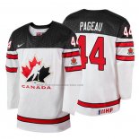 Camiseta Hockey Canada Jean Gabriel Pageau 2018 IIHF World Championship Jugador Blanco