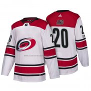 Camiseta Hockey Carolina Hurricanes Sebastian Aho New Season Team Road 2018 Blanco