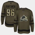 Camiseta Hockey Colorado Avalanche Mikko Rantanen 2018 Salute To Service Verde Militar