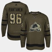 Camiseta Hockey Colorado Avalanche Mikko Rantanen 2018 Salute To Service Verde Militar