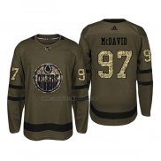 Camiseta Hockey Edmonton Oilers Connor Mcdavid 2018 Salute To Service Verde Militar