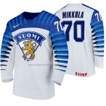 Camiseta Hockey Finlandia Niko Mikkola Primera 2020 IIHF World Championship Blanco