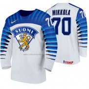 Camiseta Hockey Finlandia Niko Mikkola Primera 2020 IIHF World Championship Blanco