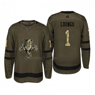 Camiseta Hockey Florida Panthers Roberto Luongo 2018 Salute To Service Verde Militar