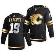 Camiseta Hockey Golden Edition Calgary Flames Matthew Tkachuk Limited Autentico 2020-21 Negro