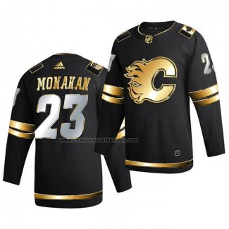 Camiseta Hockey Golden Edition Calgary Flames Sean Monahan Limited Autentico 2020-21 Negro