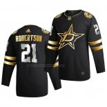 Camiseta Hockey Golden Edition Dallas Stars Jason Robertson Limited Autentico 2020-21 Negro