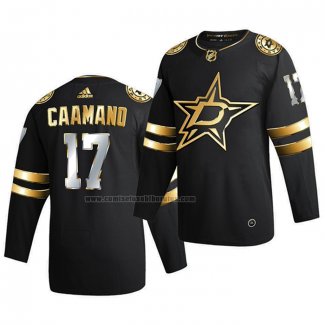 Camiseta Hockey Golden Edition Dallas Stars Nick Caamano Limited Autentico 2020-21 Negro