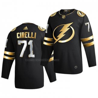 Camiseta Hockey Golden Edition Tampa Bay Lightning Anthony Cirelli Limited Autentico 2020-21 Negro