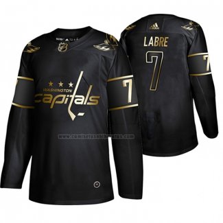 Camiseta Hockey Golden Edition Washington Capitals Yvon Labre Retired Jugador Autentico Negro